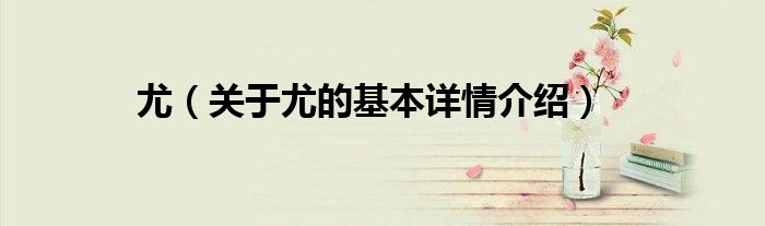 尤（关于尤的基本详情介绍）