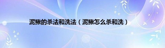 泥鳅的杀法和洗法(泥鳅怎么杀和洗)
