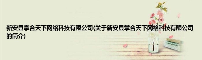 新安县掌合天下网络科技有限公司(关于新安县掌合天下网络科技有限公司的简介)