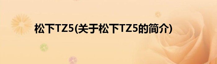 松下TZ5(关于松下TZ5的简介)