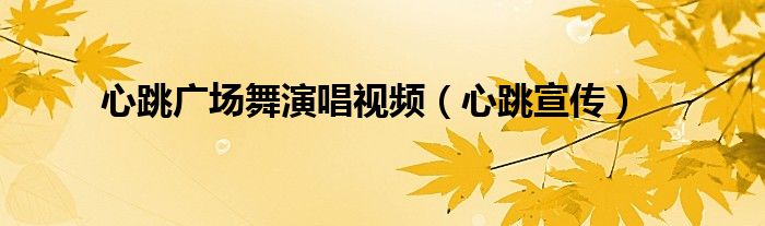 心跳广场舞演唱视频（心跳宣传）