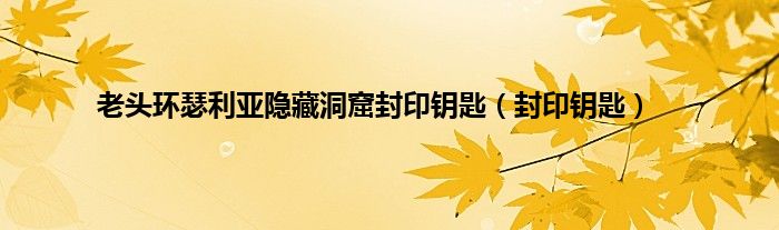 老头环瑟利亚隐藏洞窟封印钥匙（封印钥匙）