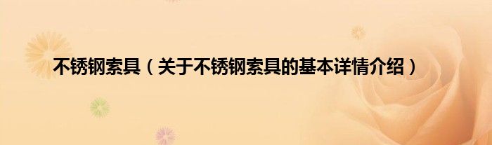 不锈钢索具（关于不锈钢索具的基本详情介绍）