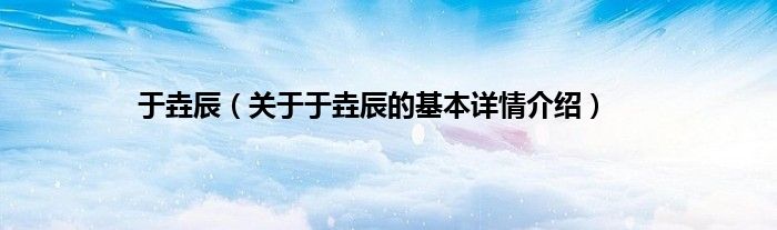 于垚辰（关于于垚辰的基本详情介绍）