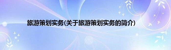 旅游策划实务(关于旅游策划实务的简介)