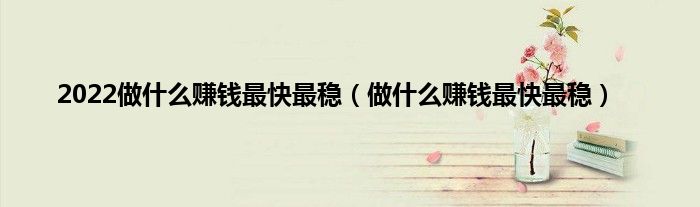 2022做什么赚钱最快最稳（做什么赚钱最快最稳）